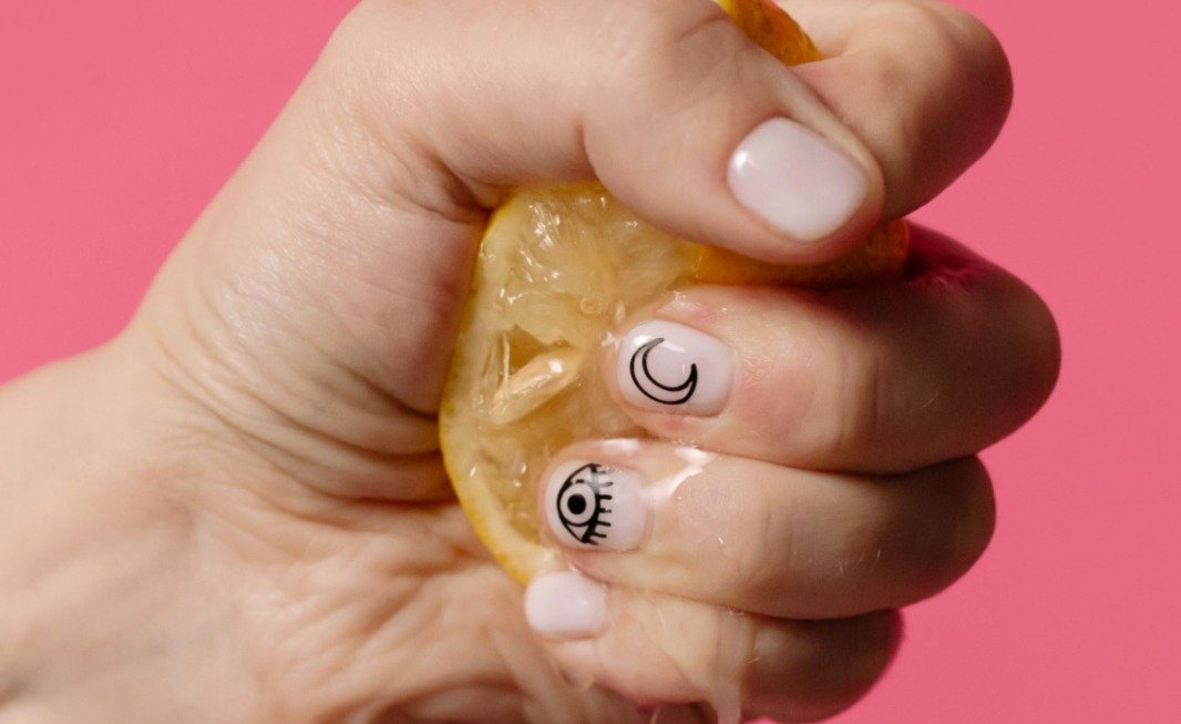 Neutral Half-Moon Nails